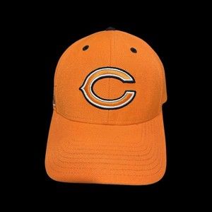 Official NFL Chicago Bears On Field Reebok Blaze Orange Baseball Hat Embroidered
